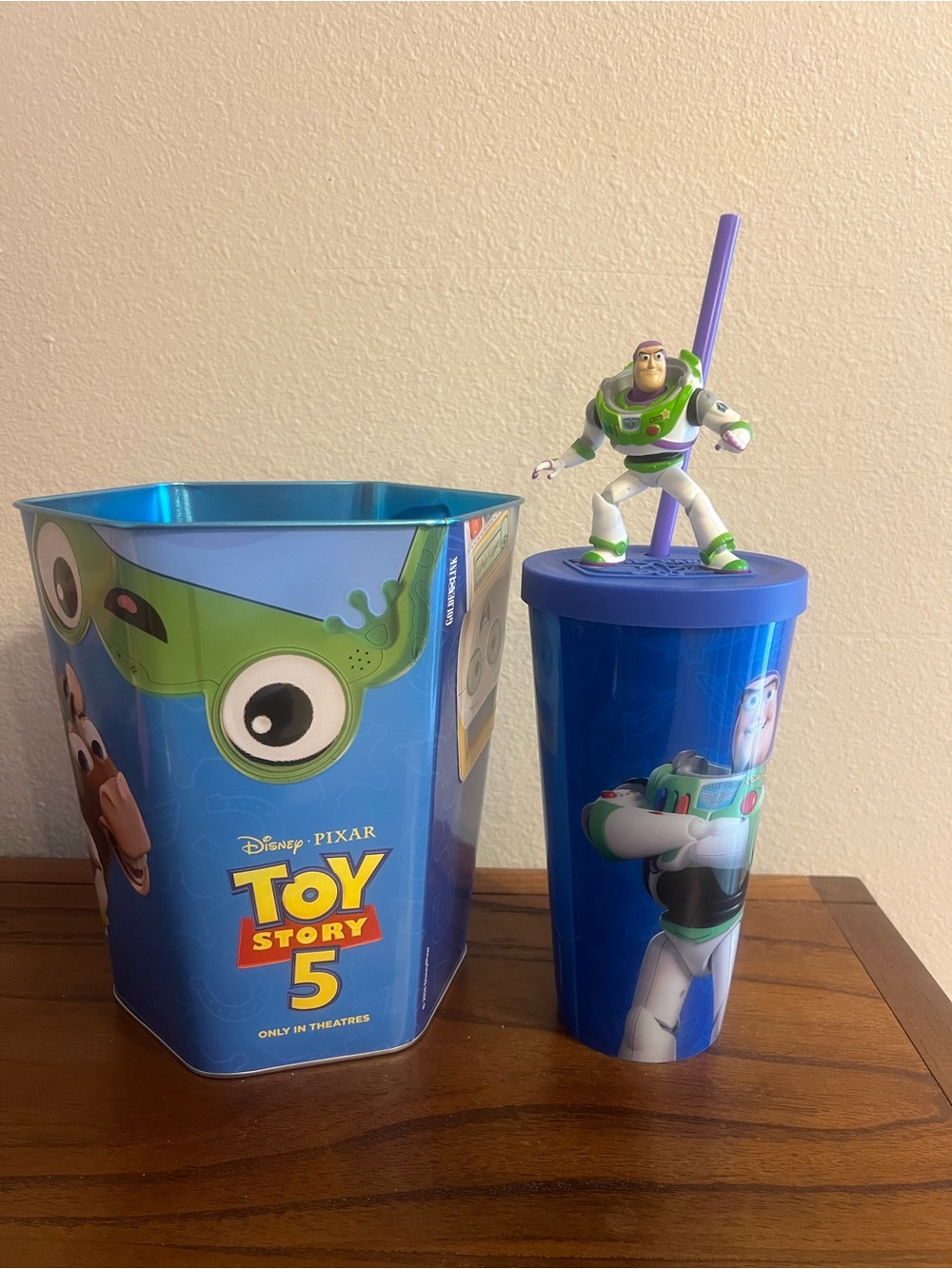 Toy Story 5 Buzz Lightyear Popcorn Bucket & Buzz Topper Cup Set, Regal, New